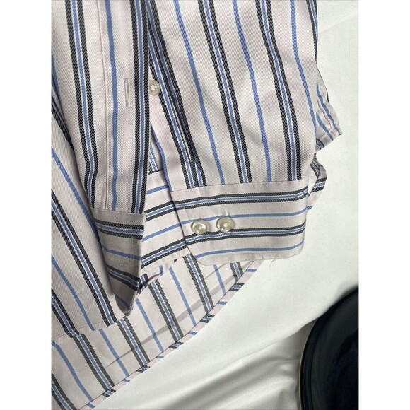 Lands End Shirt Mens Extra Large LongSleeve Cotton Stretch Button Up Striped - Picture 7 of 8